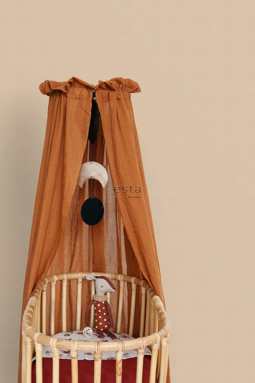 ESTAhome behang linnenstructuur warm beige - 53 cm x 10.05 m - 139472