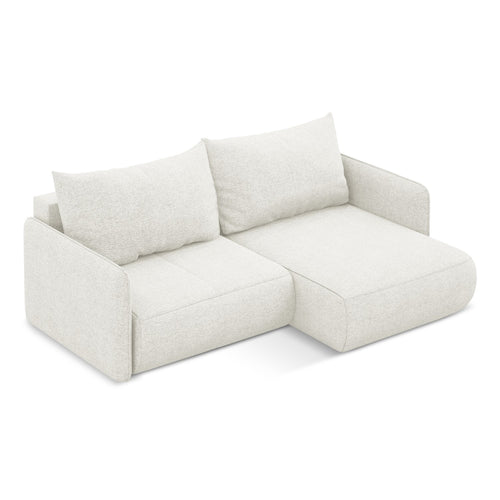 LaMiaSofa hoekbank rechts Palermo - chenille stof - wit - 207x148x86
