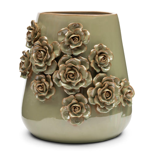 Rivièra Maison Rose Vase M - Keramiek - Groen - vtwonen shop