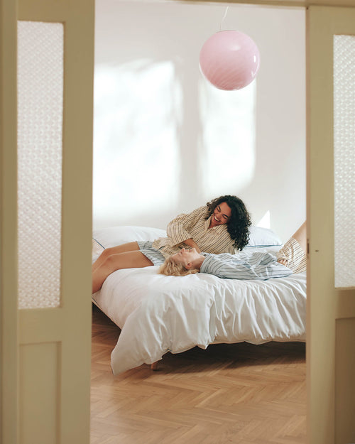 noo.ma Tala pyjamashorts - 100% biologisch katoen, gestreept, Yellow