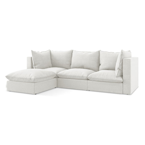 LaMiaSofa hoekbank links Ravenna - bouclé - wit - 255x165x77