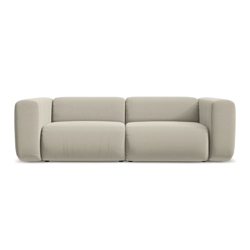 LaMiaSofa 3-zits bank Bari - velours - parel - 228x89x70