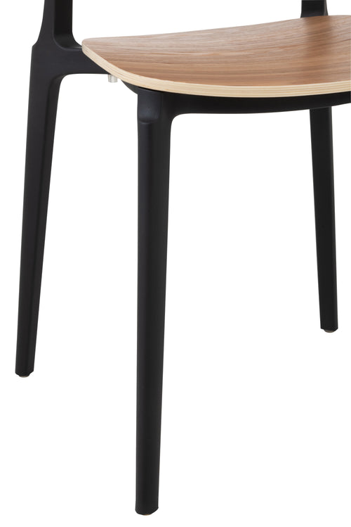 J-Line stoel Basic - kunststof - naturel - 2 stuks