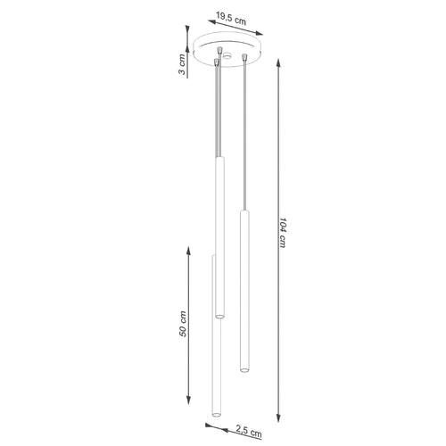 Sollux Lighting Hanglamp PASTELO 3P olijfgroen - 19,5x19,5x104cm