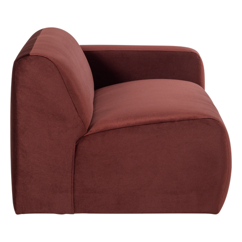 WOOOD 2-zits bank arm rechts Mojo Base - Velvet - Kast.bruin - 74x185x97