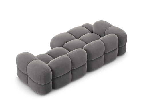 Cosmopolitan Design linker hoekbank Loretto 3-zits, flueel grijs - 147x250x68cm