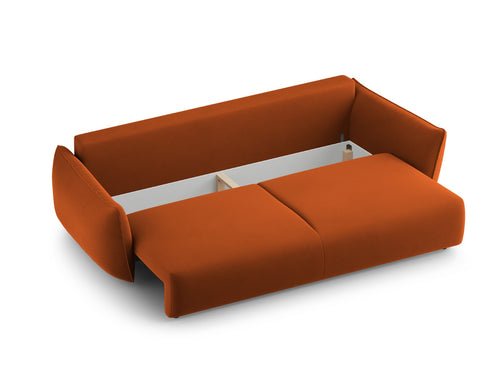 Cosmopolitan Design Slaapbank met opbergdoos Matera 3-zits, flueel terracotta - 108x240x86cm