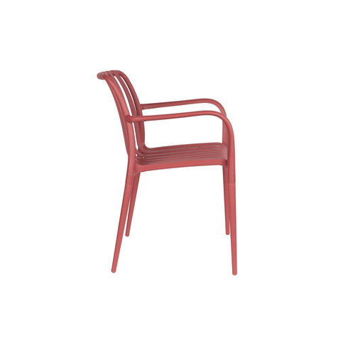 Housecraft Living Amae Tuinstoel Armleuning Kunststof Rood - Set van 4