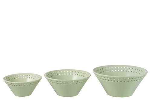 J-Line kom - keramiek - groen - small/medium/large - 3 stuks - vtwonen shop