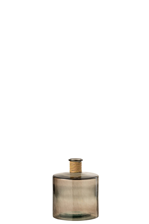 J-Line vaas Safari Breed - glas - lichtbruin - small - Ø 20 cm - vtwonen shop