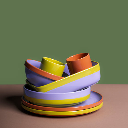 Ona - Ovenschaal 22,5x15xH6cm paars/groen Duo - vtwonen shop