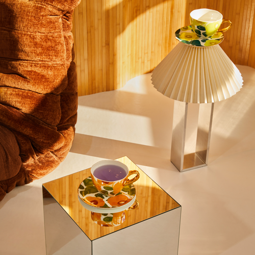 Urban Nature Culture Good Morning kopje Cappuccino/Tea Floral Art - Limelight - Ø 11x8cm - vtwonen shop