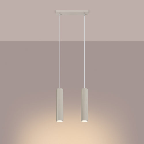 Sollux Lighting Hanglamp KARBON 2 beige - 30x6,5x90cm