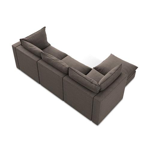 LaMiaSofa hoekbank links Ravenna - bouclé - chocolade - 255x165x77