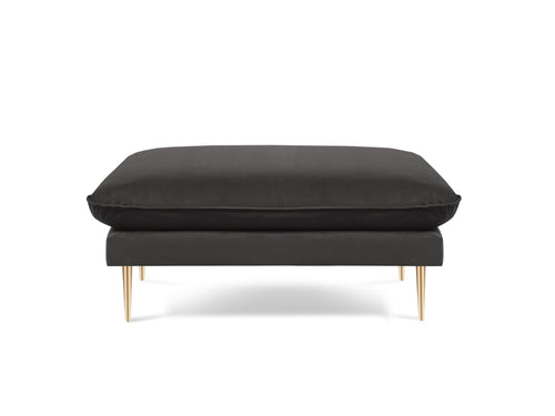 Cosmopolitan Design Poef Vienna flueel, donkergrijs - 73x93x43cm
