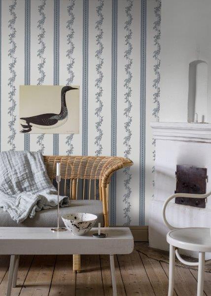 Borastapeter behang bloemen beige en blauw - 53 cm x 10.05 m - 660047 - vtwonen shop