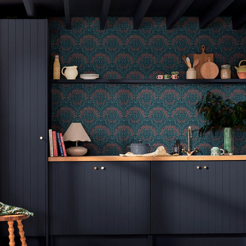 William Morris at Home Vliesbehang - Michaelmas Daisy Midnight