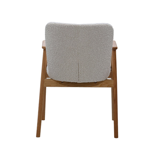 DÉJA Living Eetkamerstoel Lena - Eikenhout/Polyester - Beige - Set van 2