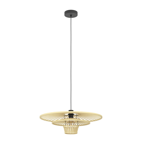 EGLO hanglamp Lydney - e27 - ø 57 cm - zwart/bruin - vtwonen shop