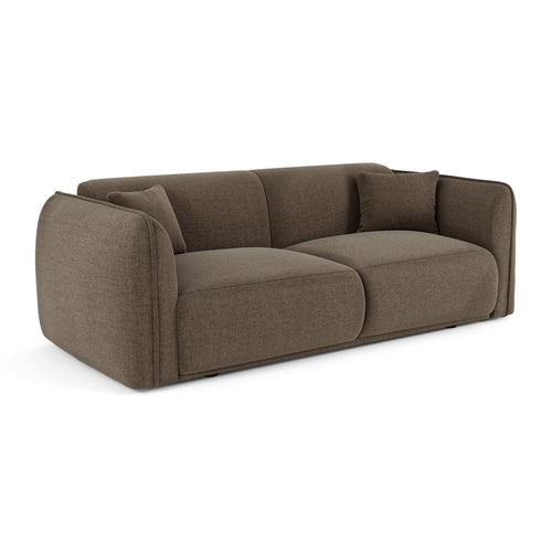 Premium Interiors - 3-zitsbank LUSH - zacht aanvoelende geweven stof  glasuurde kastanje 206cm