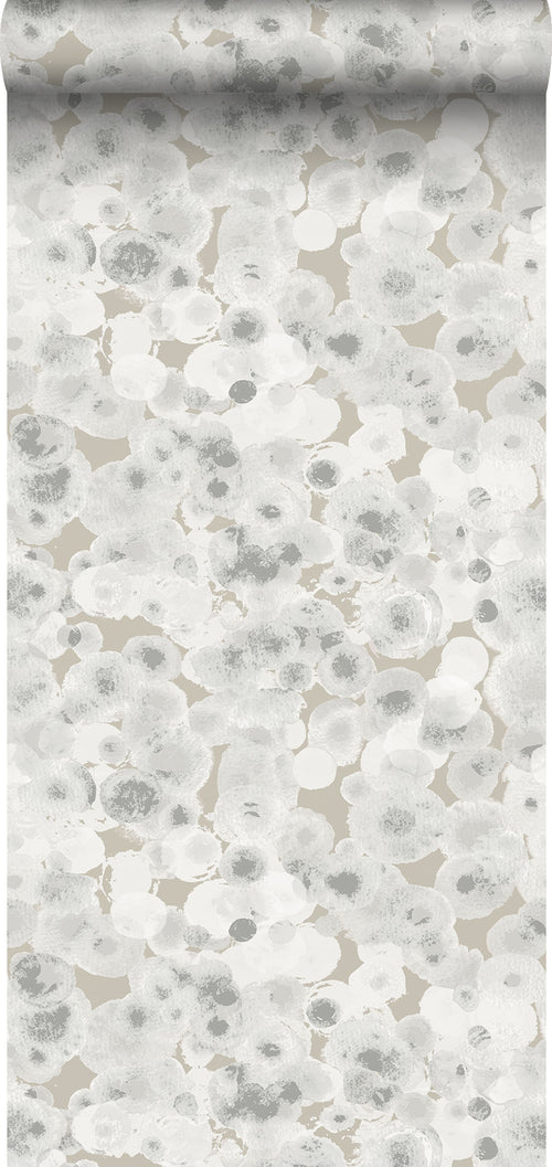 Sanders & Sanders behang aquarel luchtbellen taupe en grijs - 53 cm x 10 m - 640020