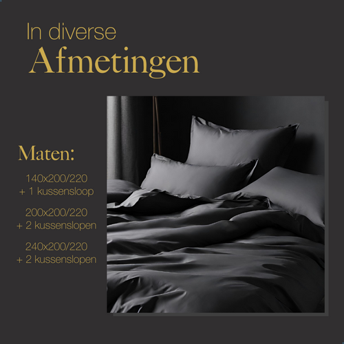 Ten Cate premium - dekbedovertrekset - 200x200/220 - 100% katoen satijn - antraciet