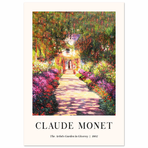 Artfulprints Poster met Lijst Claude Monet - The artist's garden in Giverny II   - 70x100 cm - Meerkleurig