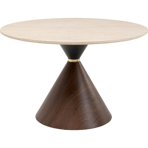Kare Design Eettafel Cono Travertino Ø120cm walnoot