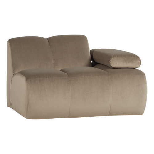 WOOOD 1-zits bank arm rechts Mojo - Velvet - Khaki - 74x124x97