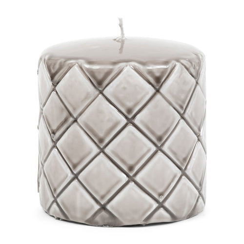 Rivièra Maison Pillar Candle Padded white 9,5x10 - Paraffine - Wit - vtwonen shop