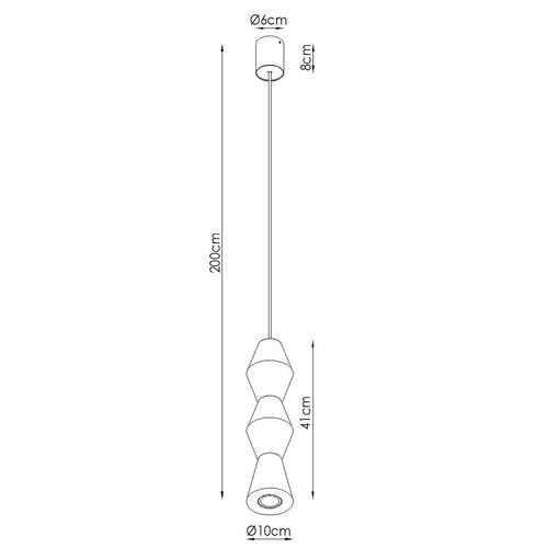 Sollux Lighting Hanglamp KUBBE middelgroot R - 10x10x200cm