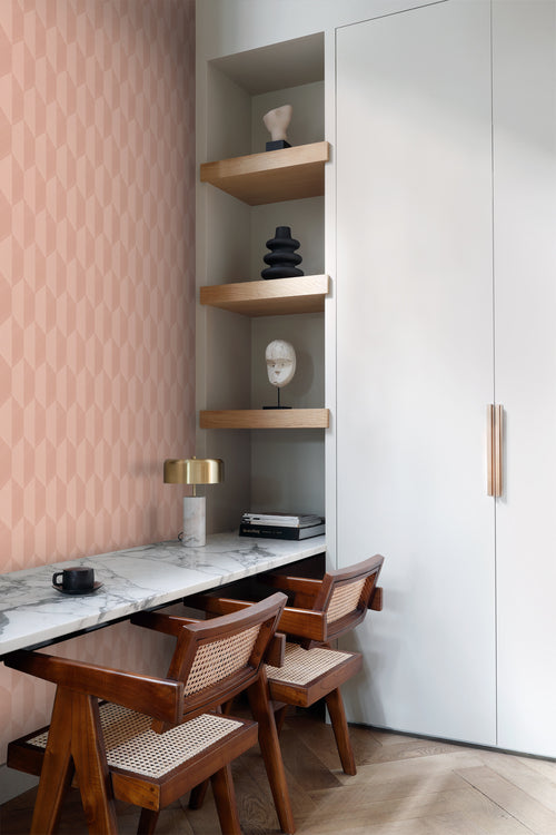 Origin Wallcoverings eco-texture vliesbehang 3D-motief terracotta roze - 50 x 900 cm - 348033 - vtwonen shop