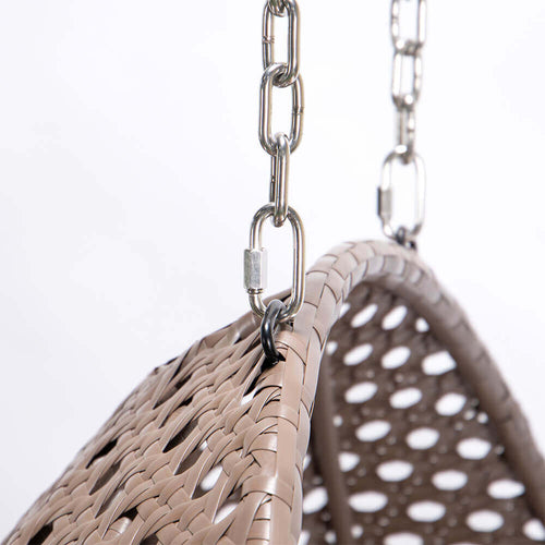 Home Deluxe - Polyrattan hangstoel met regenhoes TWIN | Kleur: Bruin, Kenmerken: incl. regenhoes