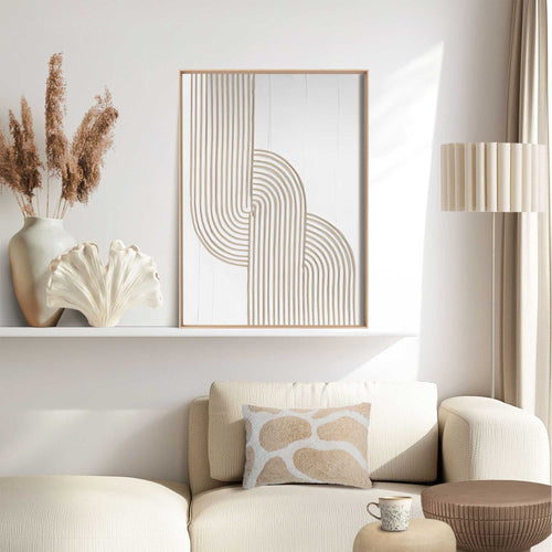Reinders Knot Beige schilderij 3d art -  beige - woonkamer - 70x50cm
