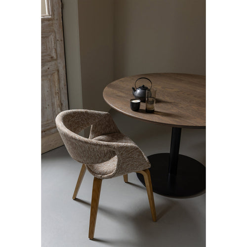 WOOOD eetkamerstoelen Yossi Houten Naturel Poot - Zand - Set van 6 - vtwonen shop