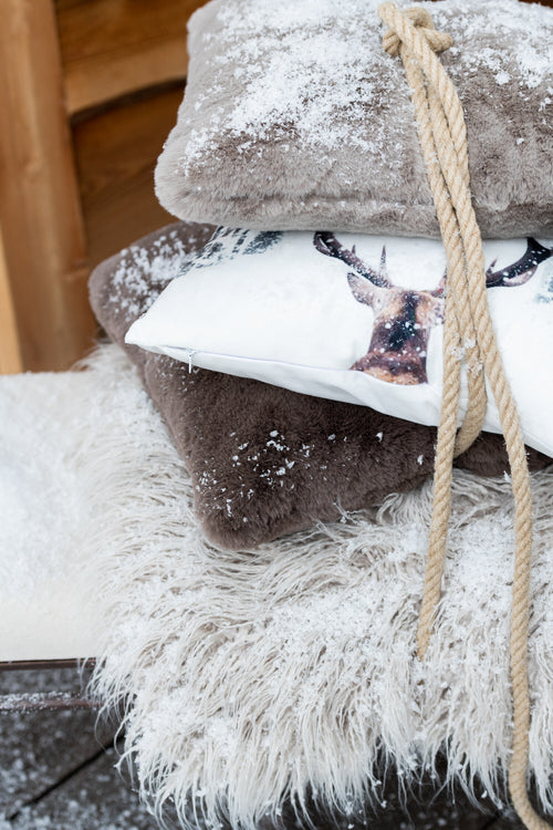 J-Line kussen Cutie - polyester - taupe - vtwonen shop