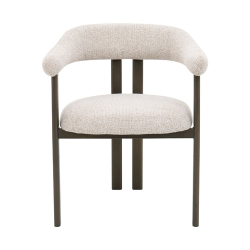 DÉJA Living Eetkamerstoel Odense - Stof - Taupe/Brons - Set van 2