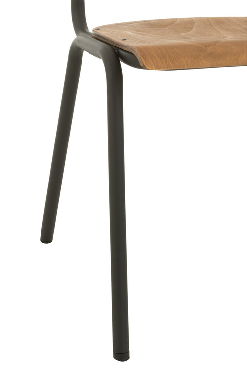 J-Line stoel - hout/metaal - bruin
