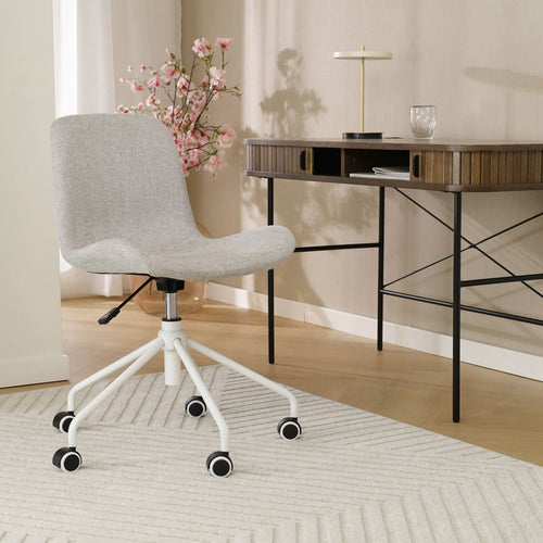 Nolon Nout-Fé Bureaustoelen Set van 2 - Lichtgrijs - Wit Onderstel