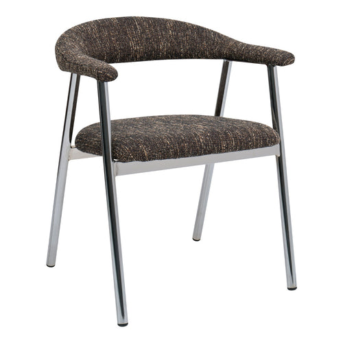 DÉJA Living Eetkamerstoel Sorø - Donkerbruin/Chrome - Set van 2 - vtwonen shop