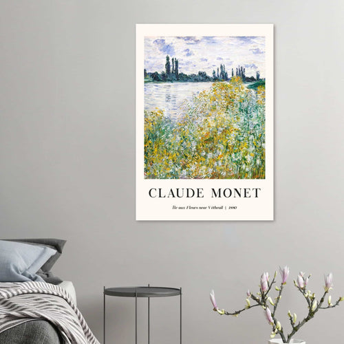Artfulprints  Claude Monet - Île aux fleurs near Vétheuil   poster A4 21x29.7 cm - vtwonen shop