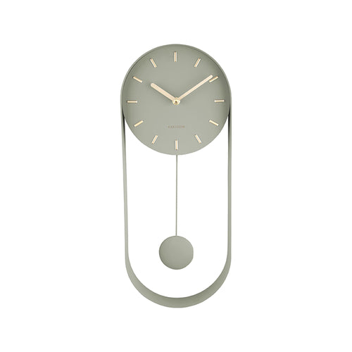 Karlsson wandklok Pendulum Charm - groen - 4.8x20x50cm - vtwonen shop