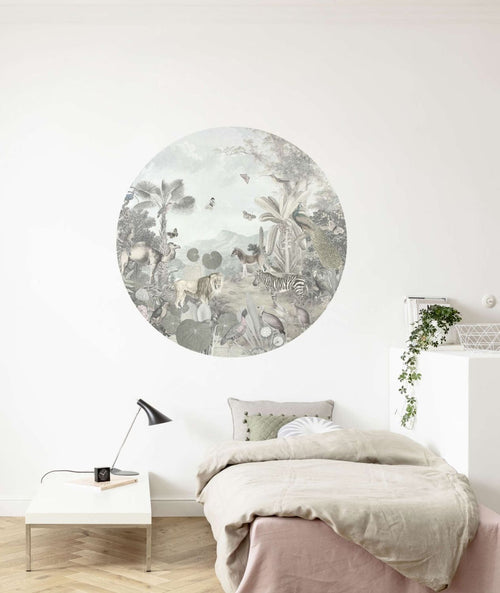 Sanders & Sanders zelfklevende behangcirkel jungle multicolor - Ø 125 cm - 611768