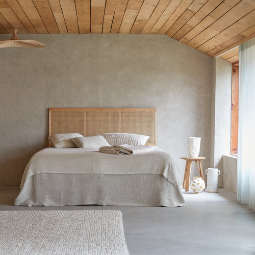 Tikamoon Hoofdbord van gevlochten rotan 180 cm - Naturel - vtwonen shop