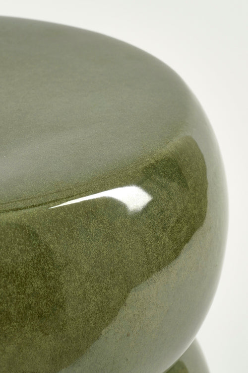 Mica Decorations  Vendi Bijzettafel - H44 x Ø32 cm - Keramiek - Donkergroen - vtwonen shop