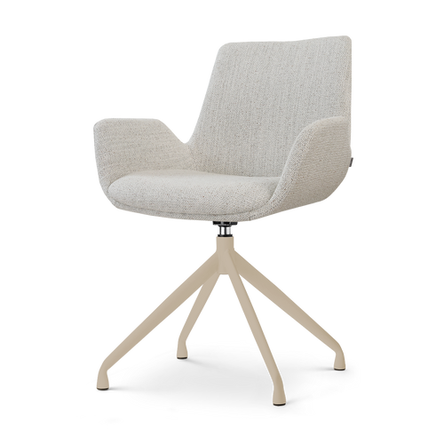 Nolon Nola-Eef draaibare eetkamerstoel beige gemêleerd beige onderstel