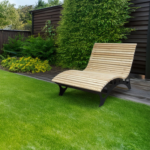 HOME DELUXE wave houten ligstoel TAIGA - 120 cm - vtwonen shop
