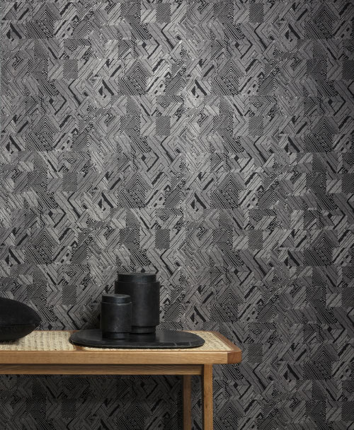 Masureel behang geometrische vormen grijs - 53 cm x 10.05 m - 630878 - vtwonen shop