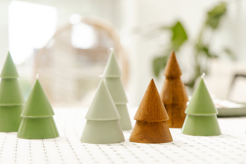 Originalhome dennenboom kaars - lichtgroen -  M - set van 2 - vtwonen shop