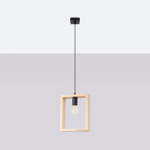 Sollux Lighting Hanglamp ARIES natuurlijk hout - 24x8x133cm